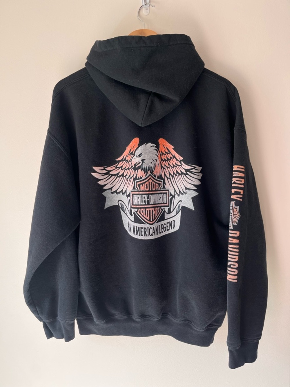 Men’s Harley-Davidson Black Hoodie Sweatshirt w Eagle L